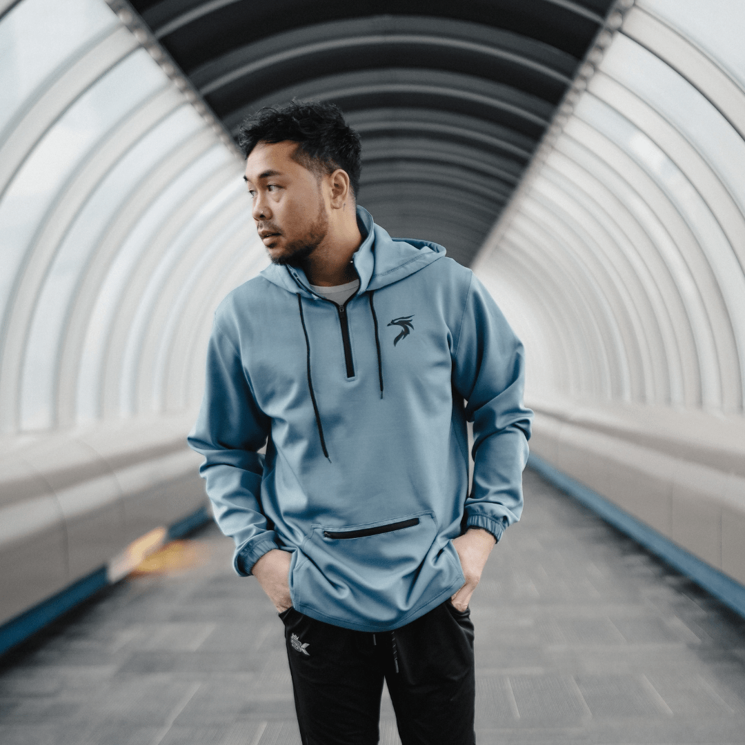 MEN'S GENESIS HOODIE - ARCTIC BLUE - Riseabove Apparel Inc