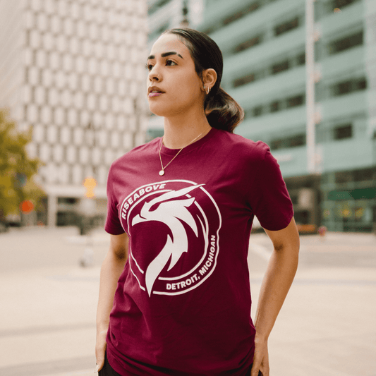 PHOENIX T - SHIRT (UNISEX) - MAROON - Riseabove Apparel Inc