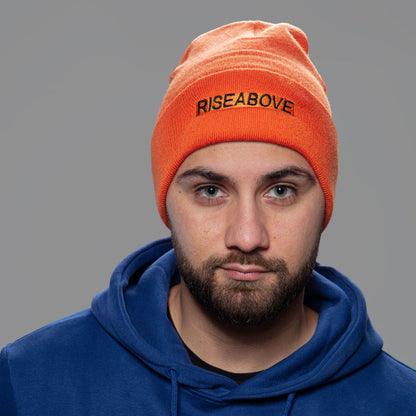 R1 BEANIE (UNISEX) - ORANGE - Riseabove Apparel Inc