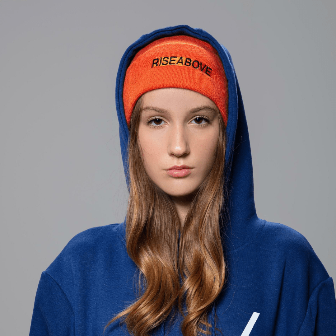 R1 BEANIE (UNISEX) - ORANGE - Riseabove Apparel Inc