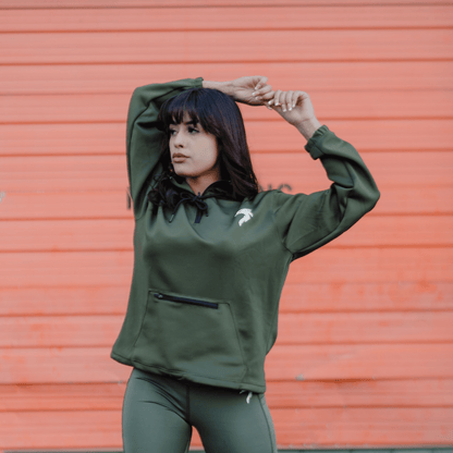 WOMEN'S GENESIS HOODIE - ARMY GREEN - Riseabove Apparel Inc