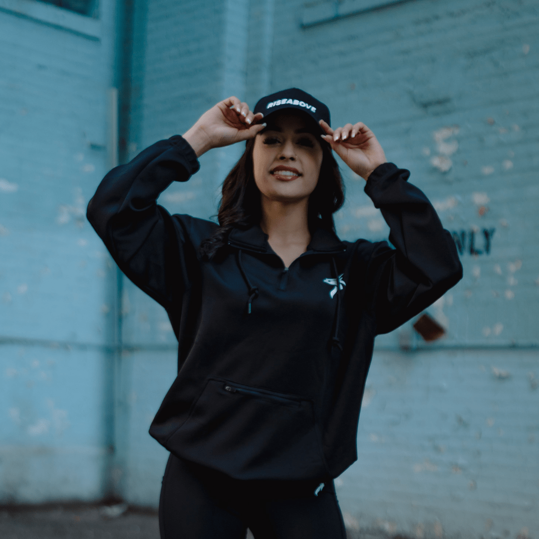 WOMEN'S GENESIS HOODIE - BLACK - Riseabove Apparel Inc