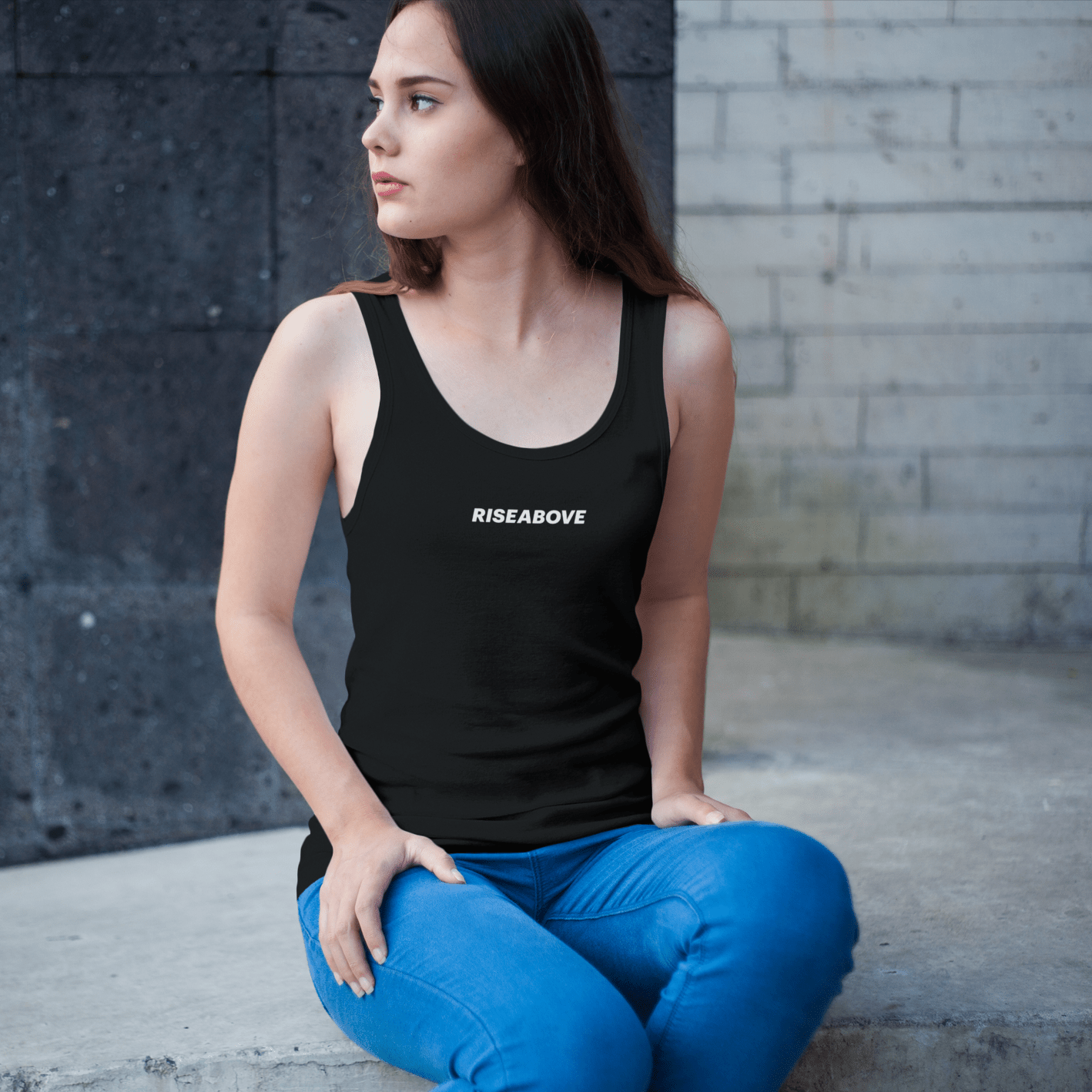 WOMEN'S VALOR TANK TOP - BLACK - Riseabove Apparel Inc