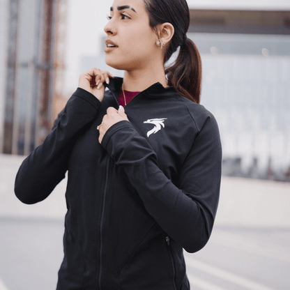 WOMEN'S VALOR ZIP UP - BLACK - Riseabove Apparel Inc